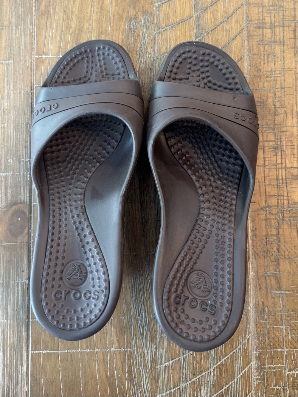 CROCS Chocolate Brown Slide Sandals